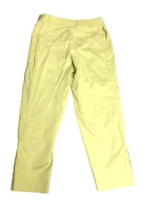 VTG Carlisle Women's Trousers Yellow 16 Hem Buttons Cotton Stretch Pockets