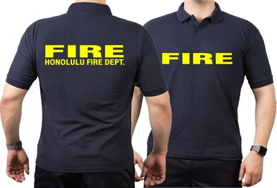 Polo navy, Honolulu Fire Dept. (Hawaii), neongelb