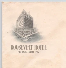 1947 Roosevelt Hotel Pittsburgh PA Advertising Cover