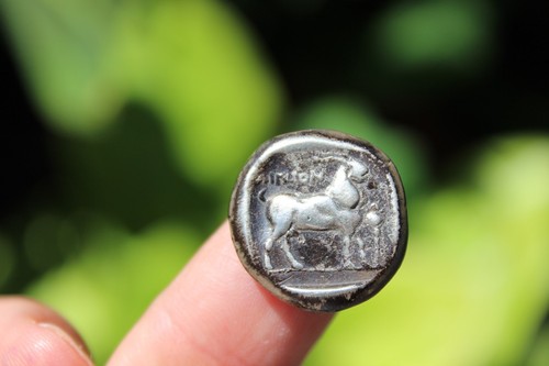 Moneda de plata griega Stater de Ainos, Tracia c. 382 - 379 aC - Imagen 5 de 12