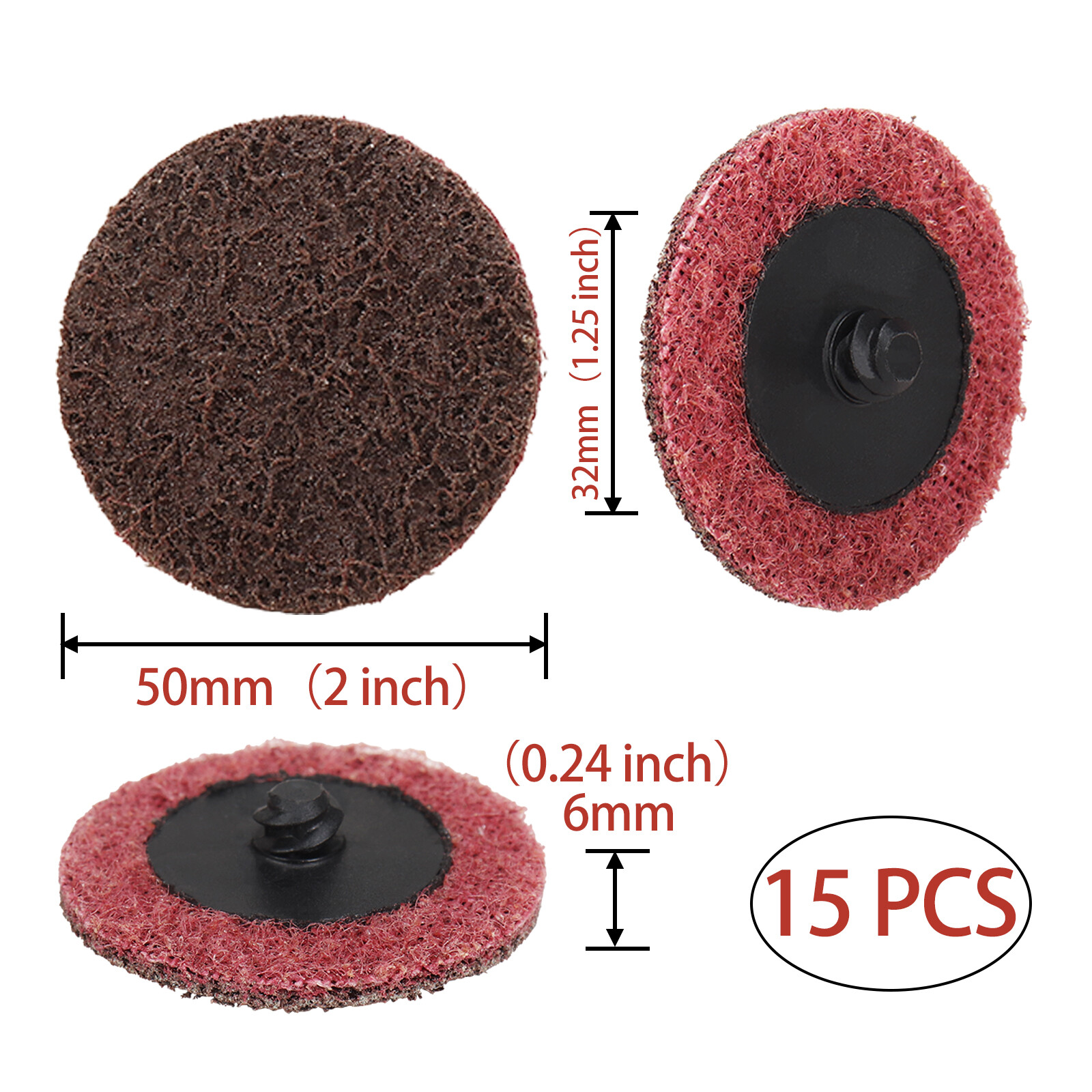2" Roll Lock Sanding Disc Quick Change Conditioning Surface Cleaning Medium Grit
