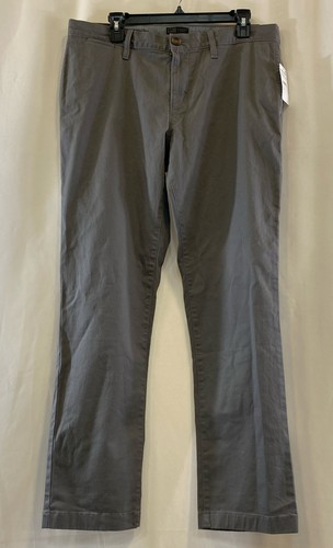 NWT 14th & Union Mens Gray Slim Fit Flat Front Twill Chino Pants Size 34W X 30L