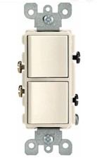 Leviton 5634-TS 15 Amp, 120/277 Volt Decora Single-Pole AC Combo Switch Read E8