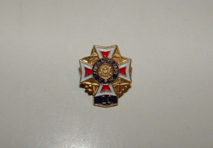 VFW Ladies Auxiliary 20 Year Pin, Gold-tone Color, Age Unknown, pre-owned