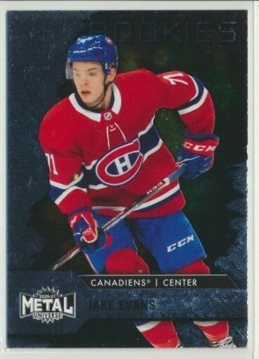 2020-21 UD Leaf Metal Universe Jake Evans Rookie Card Montreal Canadiens