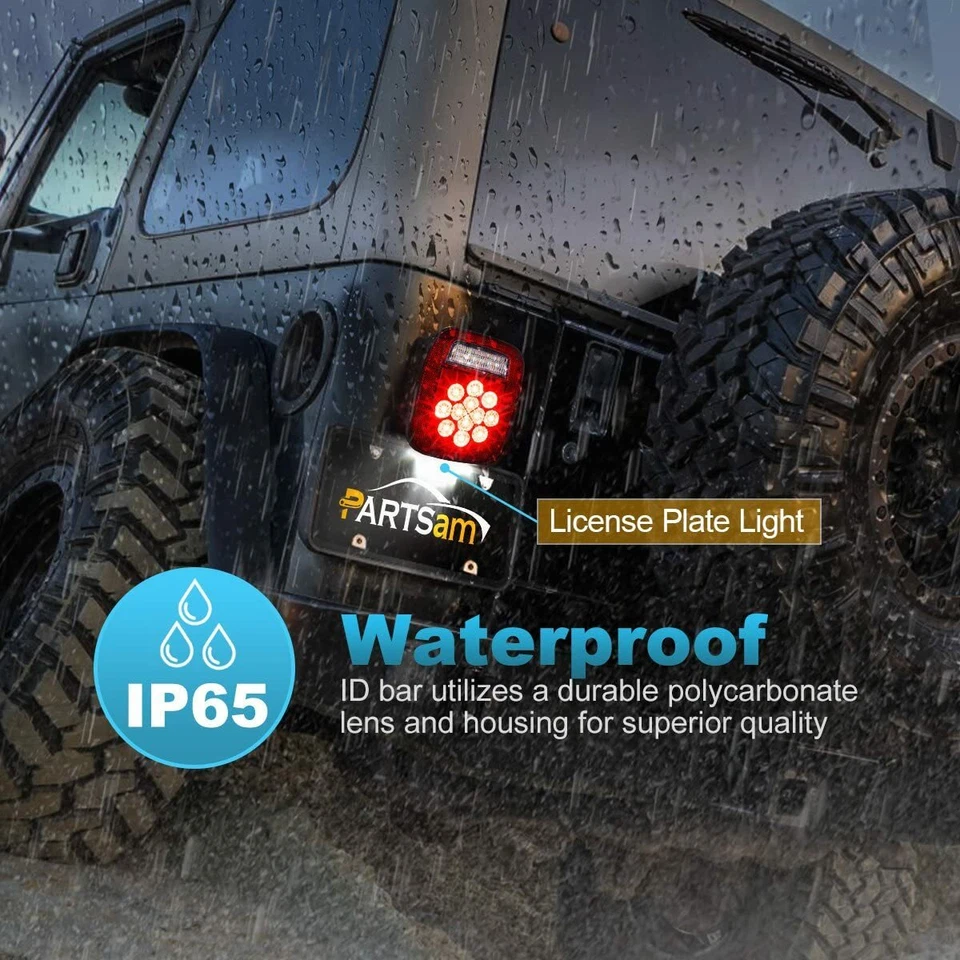 2X LED Tail Lights Rear Brake Lamps Turn Stop Reverse for Jeep Wrangler TJ CJ JK Foto 2 de 4