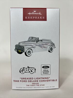 #ad #ad 2022 Hallmark Greased Lightning 1948 Ford Deluxe Convertible Grease Ornament NEW $9.59