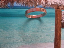 Solid Copper Band Ring CR42T - Size 4 thru 11 - 3mm wide - 1/8 of an inch wide.