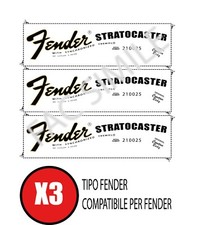 3 DECAL TIPO FENDER STRATOCASTER MOD. PALETTONE 70" ACQUA SCIVOLO