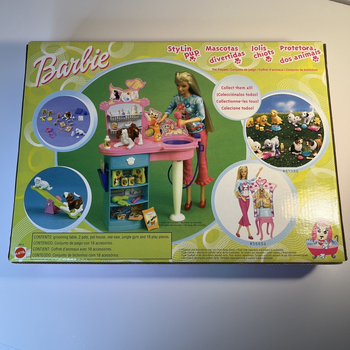 正規品♡トイプードルジャガード上下セット♡ボーダー Barbie Stylin Pup Pet PlaySet 88919 Rare HTF Sealed Box