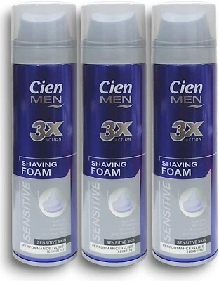3x Cien Men | 3X Action Shaving Foam for Sensitive Skin with Aloe Vera