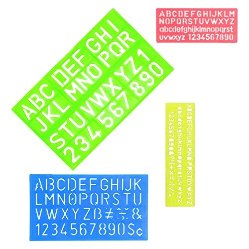 4 Pezzi Stencil di Alfabeto,Plastica Lettere Stencil Numeri (z7m)