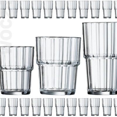 6 Trink Gläser Glas GASTRO Wasser STAPELBAR Saft Beistell Cola Kaffee Latte