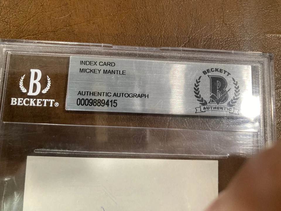 Mickey Mantle Signed Index Card Beckett Authentic Autograph #0009889415 H.O.F. - Image 2 of 4