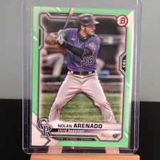 NOLAN ARENADO #284/399 NEON GREEN 2021 BOWMAN ROCKIES 