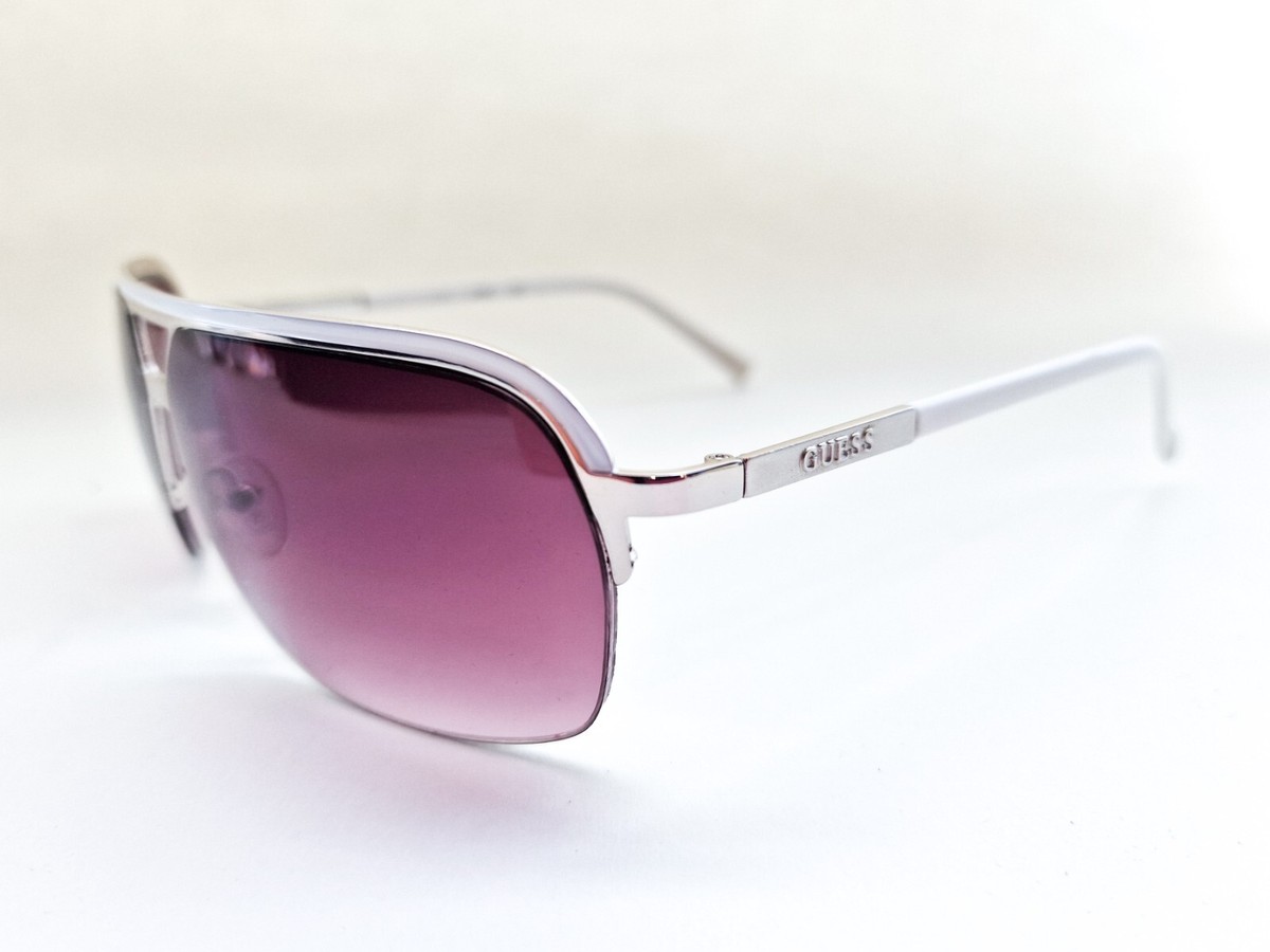 Guess Aviator Women's Sunglasses GF159-24B-65 White Metal Frames