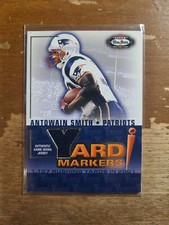 ANTOWAIN SMITH 2002 FLEER BOX SCORE YARD MARKERS GAME WORN JERSEY NE PATRIOTS