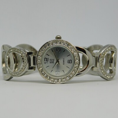 NY&C NY2255 Silver Tone Quartz Analog Women's Watch Sz. 7'' New Battery
