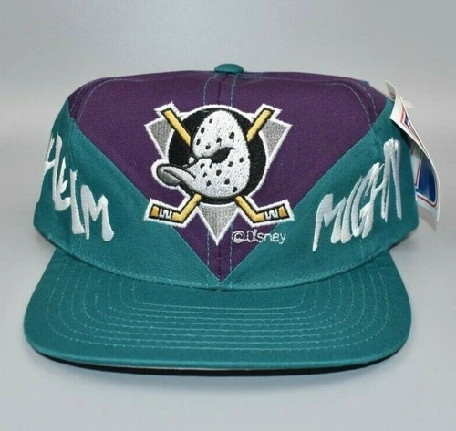 Anaheim Mighty Ducks Vintage Logo 7 Spell Out Snapback Cap Hat