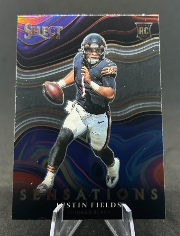 Justin Fields 2021 NFL Panini Select Base Sensations Rookie RC #SEN-14 Bears
