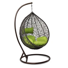 Hanging Hammock Proch Swing Chair Outdoor Egg Chair Green Cushion New