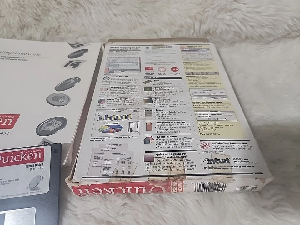 Quicken for Macintosh Version 5 New for 95 • 3.5" Floppy Big Box Software Intuit - Image 3 of 4