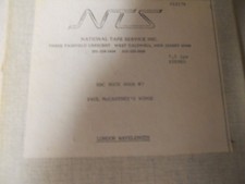 PAUL MCCARTNEY-WINGS-REEL TO REEL TAPE-BBC ROCK HOUR-01/21/76 WITH CUE SHEET