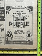 DEEP PURPLE Concert Ad MSG NYC Mar 13 1974 Burn Tour Blackmore Coverdale Hughes