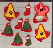 9 SpongeBob Christmas Iron On Fabric Appliques Not Embroidered