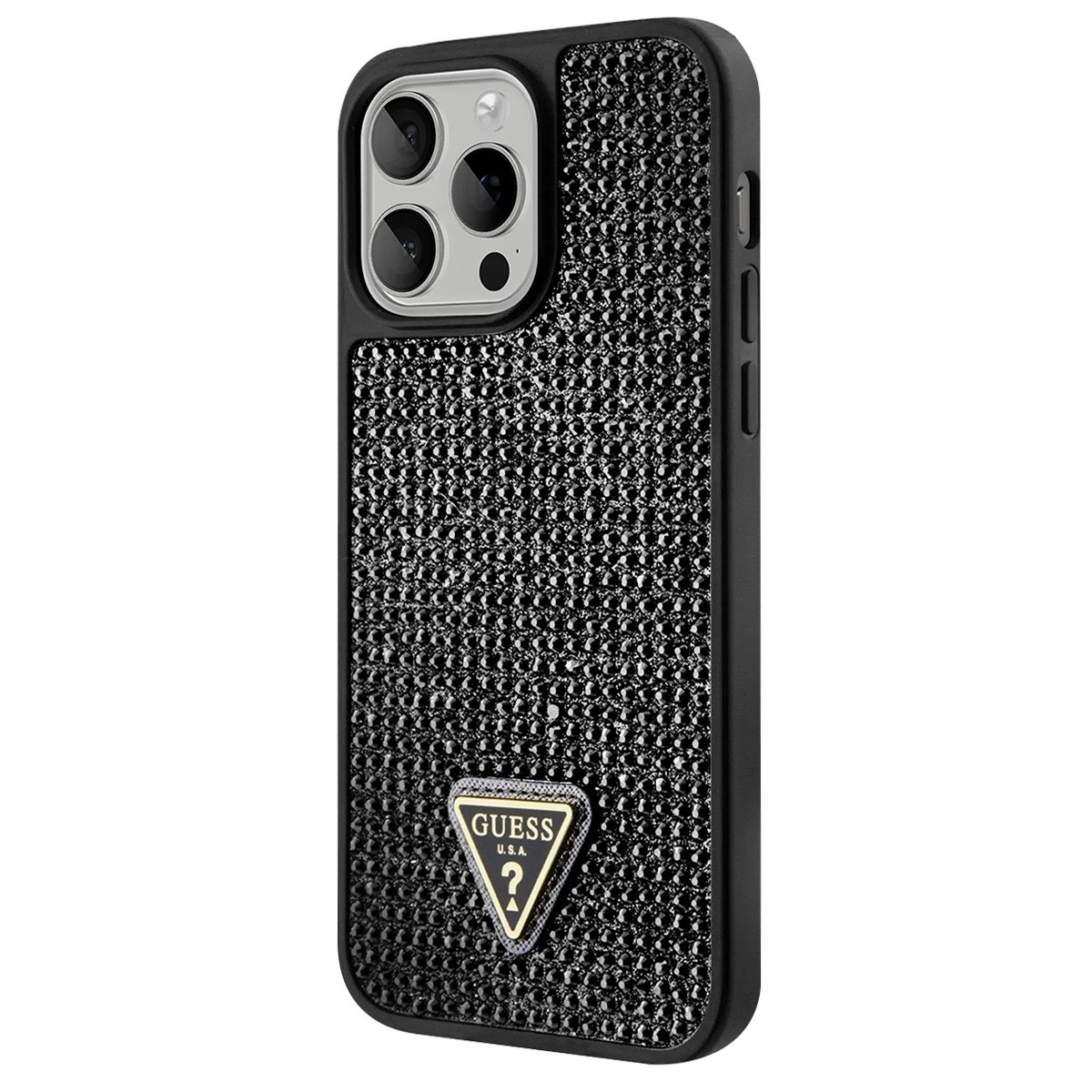 Coque Guess iPhone 15 Pro Triangle Diamond noir strass luxe