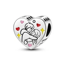 MULA European 925 Silver DIY Charm Pink Enamel Romantic Lover For Women Bracelet