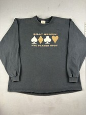 Vintage Billy Brown T Shirt Men’s Size 2XL Black Longsleeve NYC Player Spot 90s