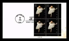 DR JIM STAMPS US COVER BALLET DANCE FIRST DAY ISSUE PLATE BLOCK STAINED CORNER