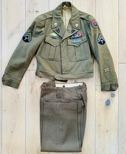 WWII us army 9th INF. DIV uniform IKE JACKET pin patch CIB badge BULLION pants T