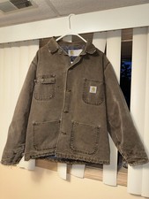 Vintage CARHARTT Blanket lined heavy Brown Duck canvas Distressed Jacket L