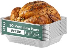 Zuvo 9x13 Aluminum Foil Pans (30 Pack) - Pack of 30 - Without Lids, Sliver