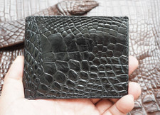 Black Real Genuine Crocodile Leather SKIN Men's Money Clip WALLET  C17