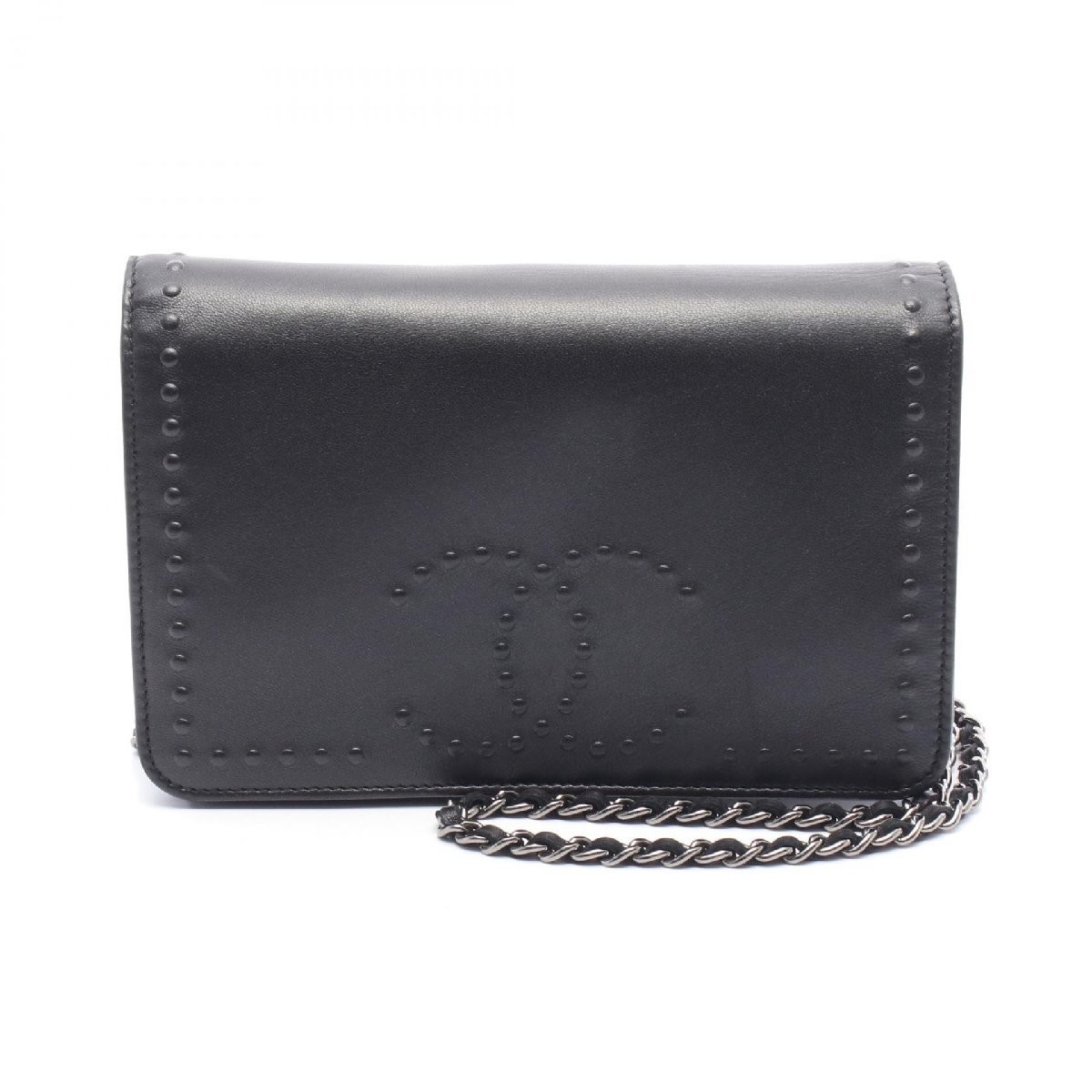 Chanel Coco Mark Lambskin Shoulder Bag Black 538267