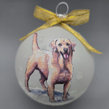 D438 Hand-made Christmas Ornament - Labrador Retriever- dog cream light yellow