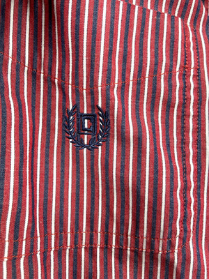Chaps Button Down Shirt Men L Red White Bluer Long Sleeve Casual Dress EASY CARE