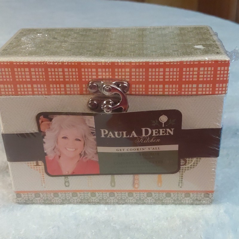 Paula Deen Get Cookin' Y'all Recipe Card Box With Lid Multicolor IG67166
