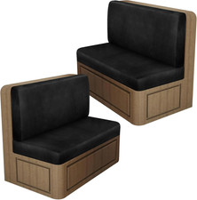 Leather Look RV Dinette Cushion Covers, Stretch Camper Cushion Slipcovers for Tr