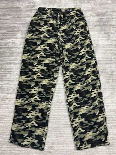 Faded Glory Pyjamahose Herren Medium Mehrfarbig Camouflage Fleece Kordelzug