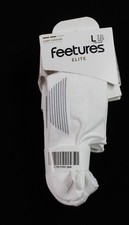 Feetures Unisex Elite Light Cushion 3 Pack No Show Socks BM7 White Large NWT