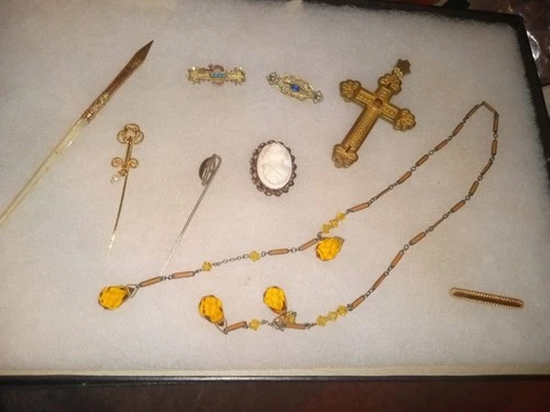 Antique Victorian Art Deco Vintage Estate Jewelry Lot Gold Filled