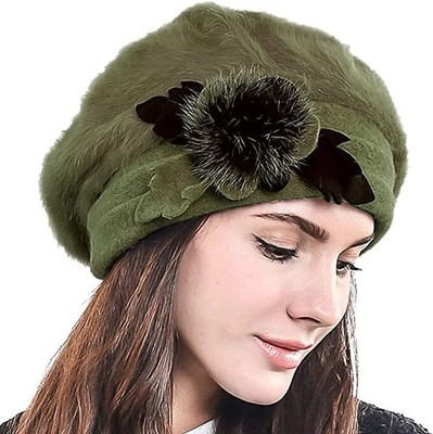Women's 100% Wool Bucket Hat Felt Cloche Beret Dress Winter Beanie Hats