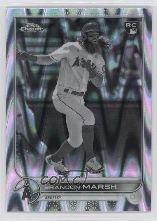 2022 Topps Chrome Sonic Black & White RayWave Refractor Brandon Marsh #133 2s1