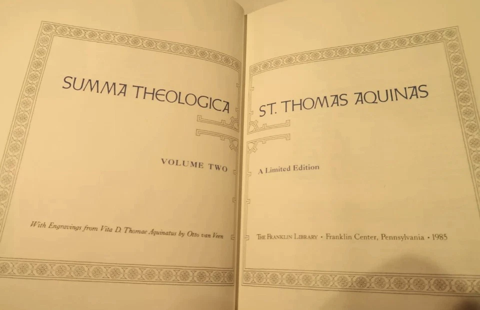 Summa Theologica, 1985, Franklin Library, Thomas Aquinas, 2nd volume - Image 3 of 3