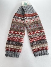 Pachamama Finistère Fair Trade Knit Legwarmers Grey Nordic Pattern