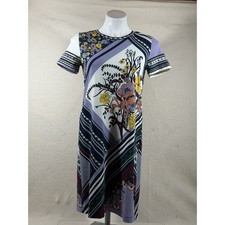 Tory Burch Dress Womens XS Pima Cotton Floral Stripe Shift Preppy Boho
